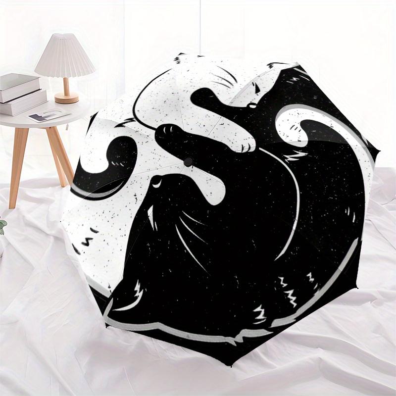 Yin Yang Cat Sticker - Cute Black & White Design for Laptop, Phone, or TabletUmbrella, Portable 3-Fold Compact Umbrella,Christmas Gift ES588