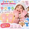 Thickened Kids Knitted Gloves Cartoon Print Thermal Gloves Children Winter Warm Gloves  Daily Wear
