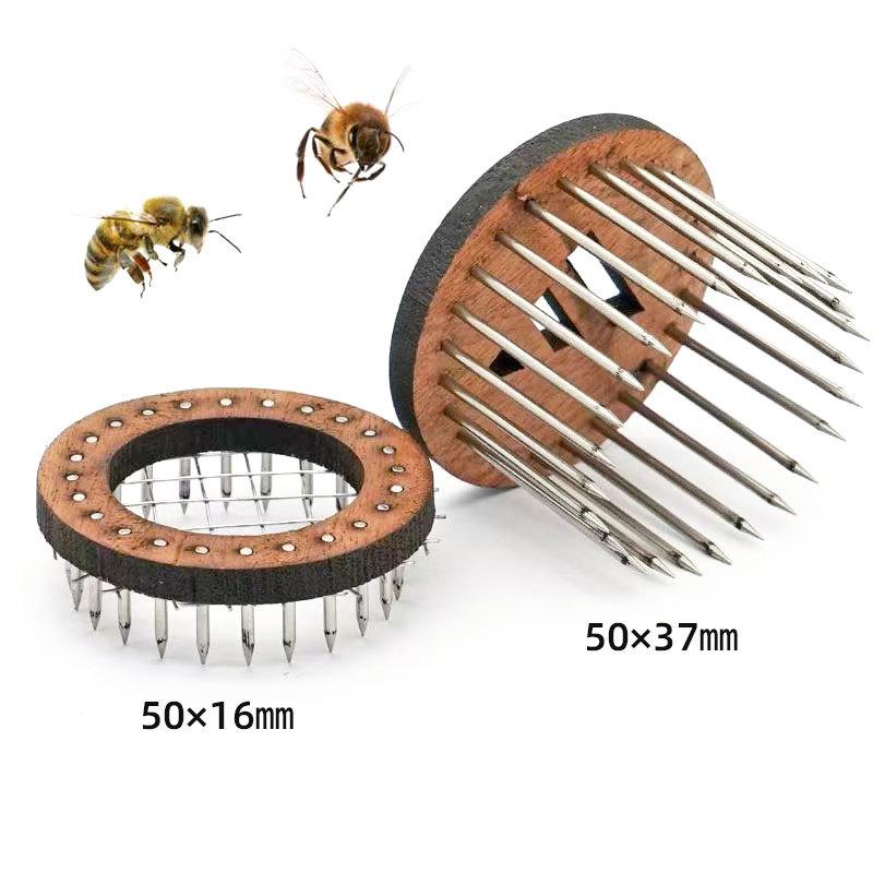 Queen Cage Beekeeping Tool with Wooden Lid & Stainless Steel Needle
