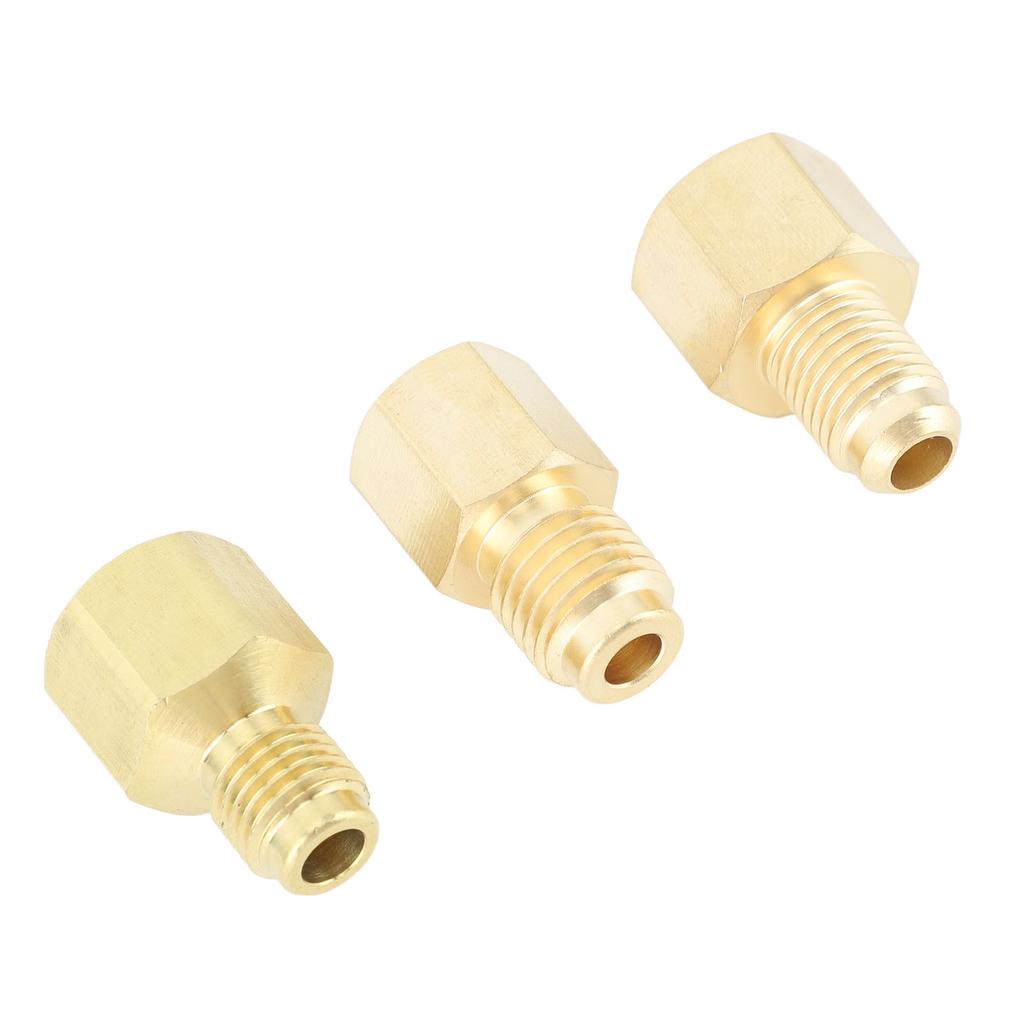 3pcs Air Conditioner Brass Adapter Durable Vacuum Adapter Portable Charging Vacuum Port Adapter for