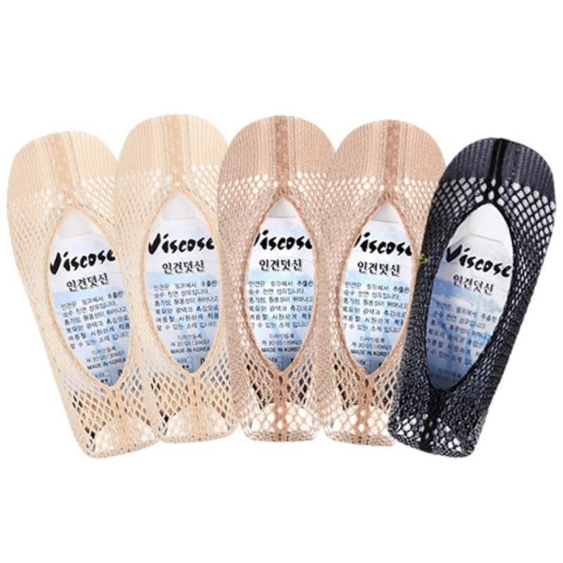 Fishnet Mesh Women s Summer Socks Set of 5 Beige 5-piece