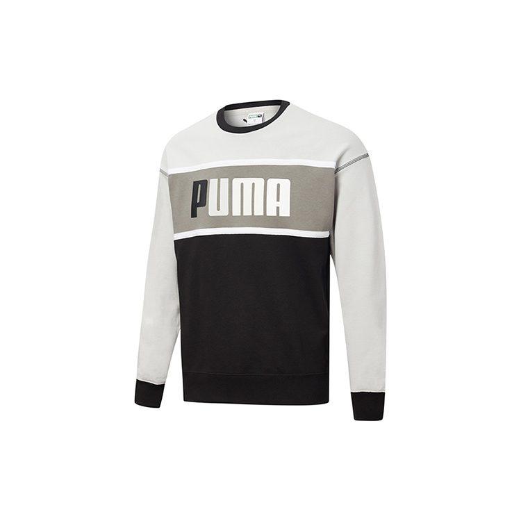 PUMA Sweatshirts Men's Black Gray Color Crew Neck Moderate Regular 530710-01