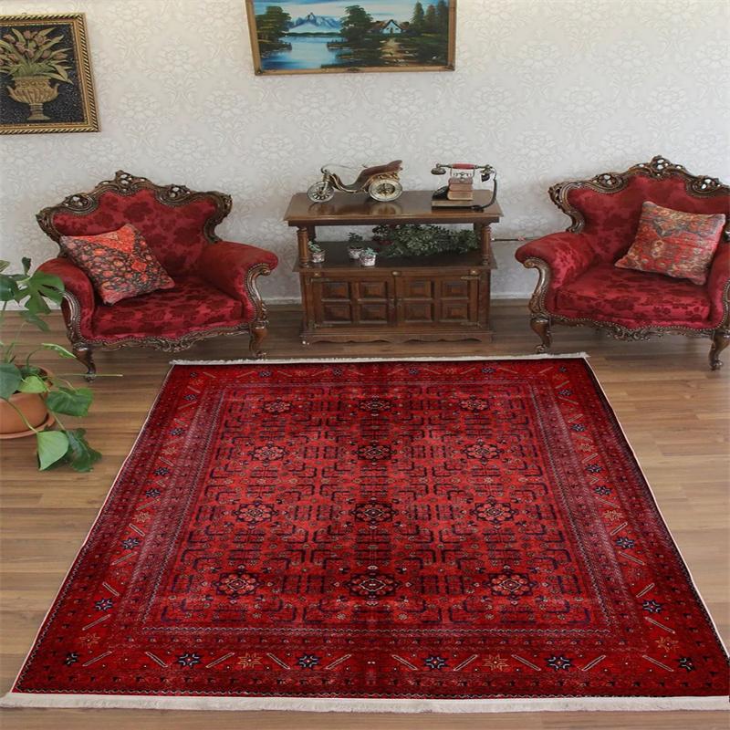 Orientalischer Roter Teppich Persischer Vintage-Stil Teppiche für Wohnzimmer Übergröße Roter Teppich Flurläufer Eingang Traditionelle Fußmatte