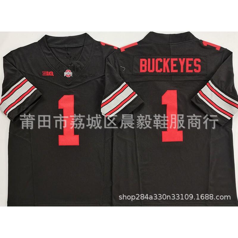 Embroidered College Rugby Jersey Men - Ohio State Buckeyes Style Numbers 7 33 18 2 1 4 Fall Winter Wear
