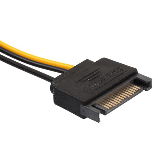 7 Inch 6 Pin PCI to Dual SATA 15 Pin Express Card Power Cable Connector Cord