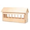 Wooden Automatic Pigeon Feeder Trough with Splash Design, Durable Multi Hole Bird Feeding Dish for Bird Lovers