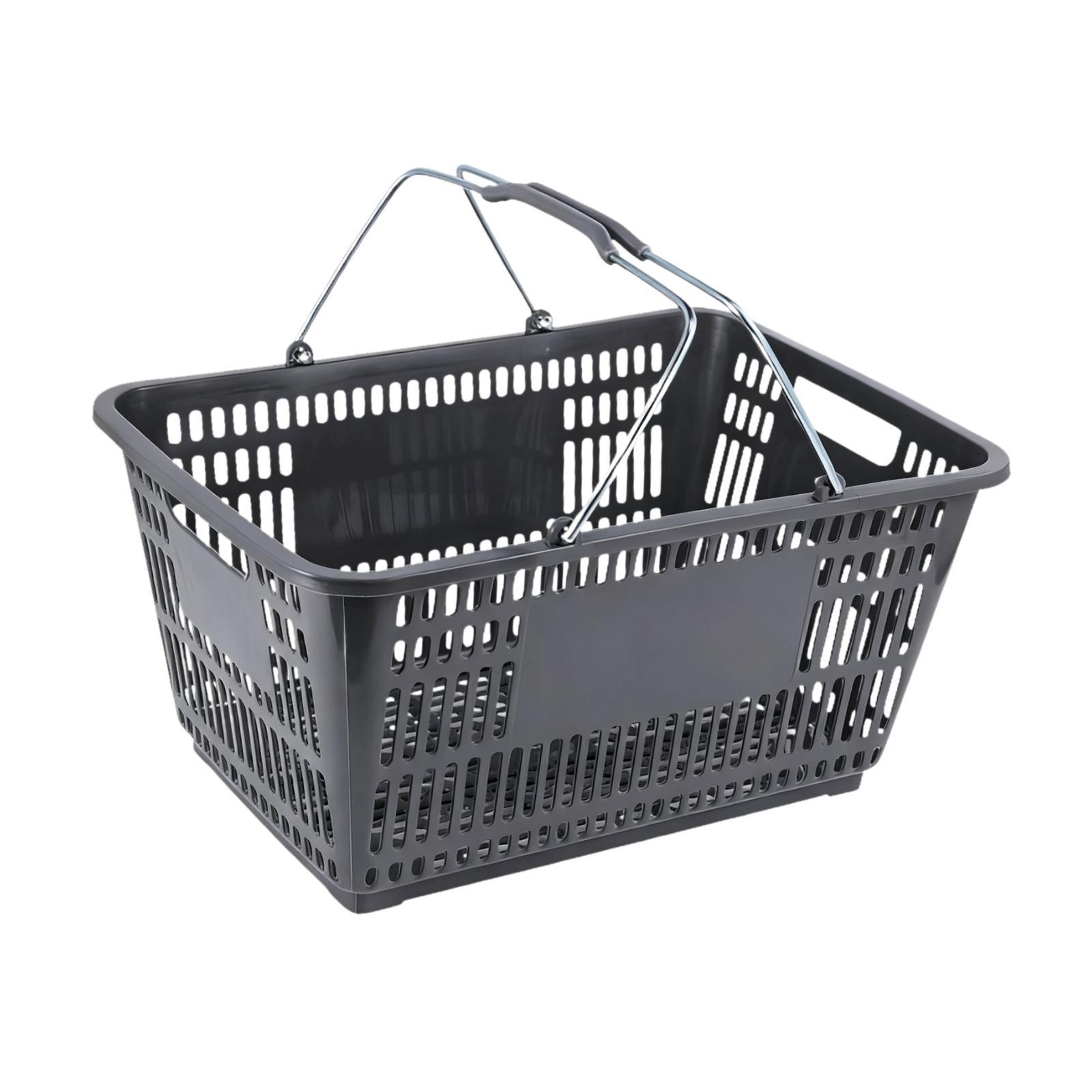 

Shopping Basket Lightweight Versatile Grocery Basket Storage Basket Supermarket Organizer for Food Toys Bathroom Garage Basement серый