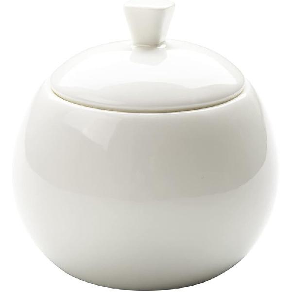 Sizikato Белая Фарфоровая Сахарница с Крышкой, Солонка на 14 унций для Кухни или Ресторана 1 pcs