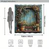 Serene Garden Shower Curtain - Pond, Rhododendrons, Roses, Stone Pathway,White Bench,Evergreens,Vibrant Natural Beauty,12 Hook