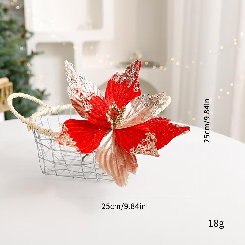 Faux Decorative Christmas Flowers For Festive Centerpieces And Tree Accessories