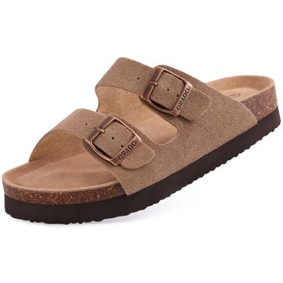 Smile Pop Classic Arizoan Męskie Zamszowe Kapcie Męskie Chodaki Sandały Zamsz Krowi Outdoorowe Antypoślizgowe Kapcie z Regulowanymi Paskami z Klamrami
