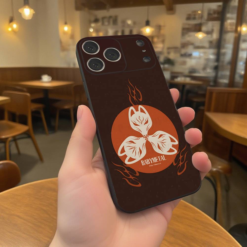 

B- BABYMETAL R-Rock Band Black Soft Cover Phone Case For iPhone 17,16,15,14,13,12,11,Pro,Max,Plus iPhone17air