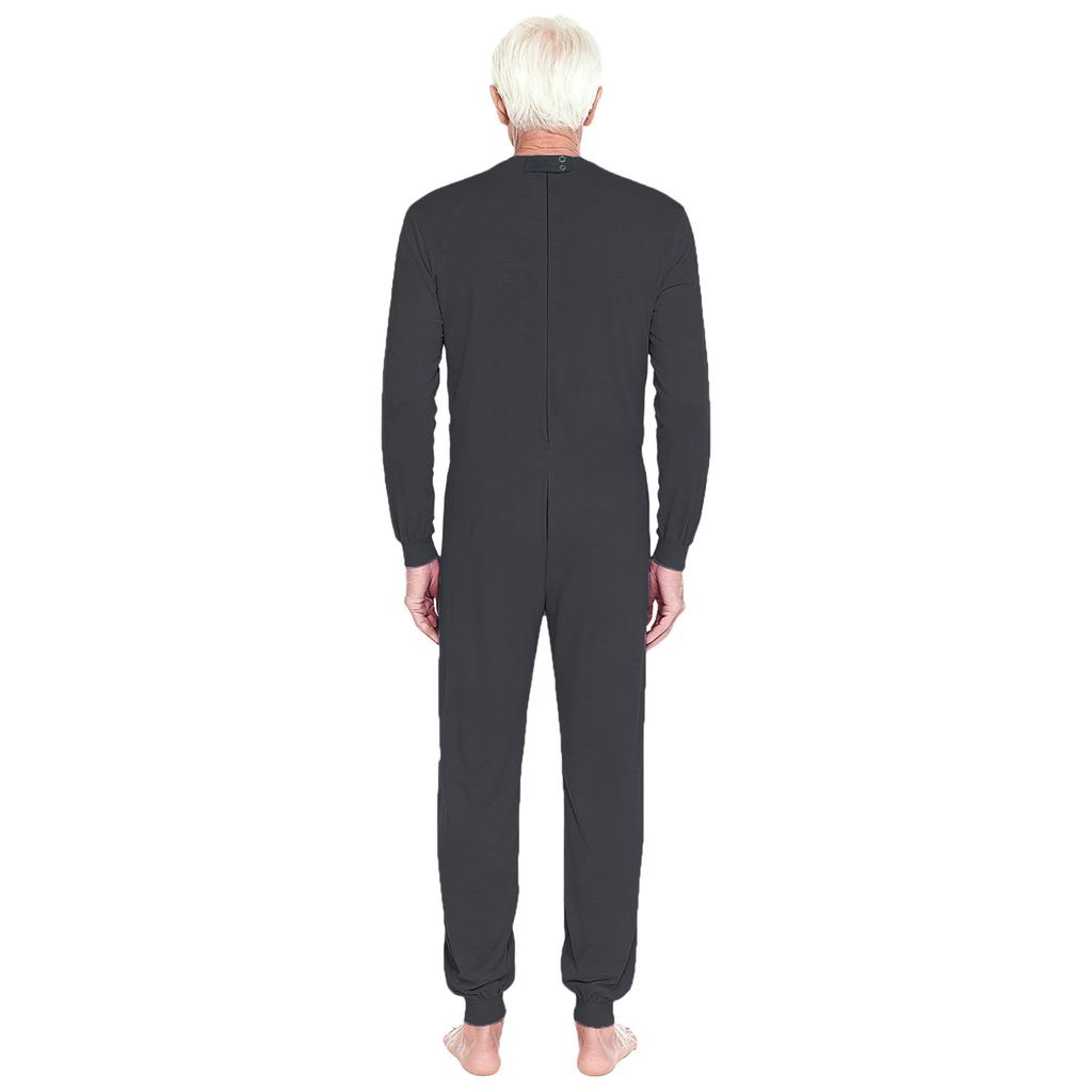 Unisex Adaptiv Jumpsuit Rundhalsdesign Långärmad Dragkedja bak Långa byxor Etdelad Romper Särskilda behov