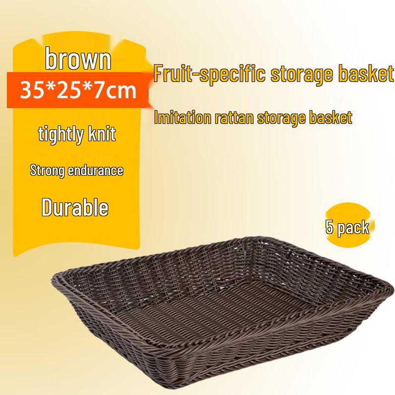 Cesti portaoggetti rettangolari in plastica effetto rattan Homeglen