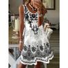 QICED Women's Fashion Casual U-Neck Sleeveless Casual Dresses