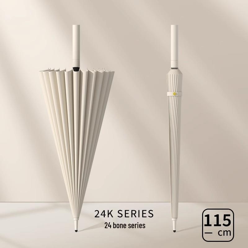 Extra Large Double Person 24-Rib Umbrella with Color-Matched Design and Long Handle