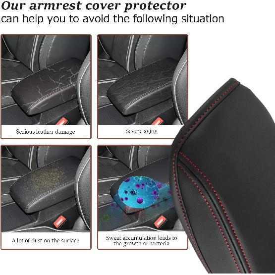 SKTU for 2013-2019 Volkswagen VW Golf 7 MK7 MK7.5 Central Console Armrest Rest Pad 2019 Golf 7 MK7 MK7.5 Center Console Seat Box Cover Protector