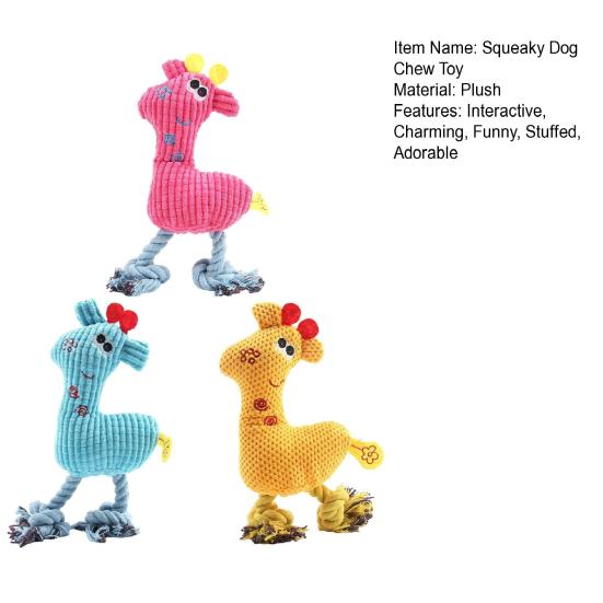 3 Stück Quietschendes Plüsch-Hundespielzeug Gefülltes Kleine Hirschform Hundekauspielzeug mit Seilknoten für Welpen Zahnungstraining Langeweile Vertreibung