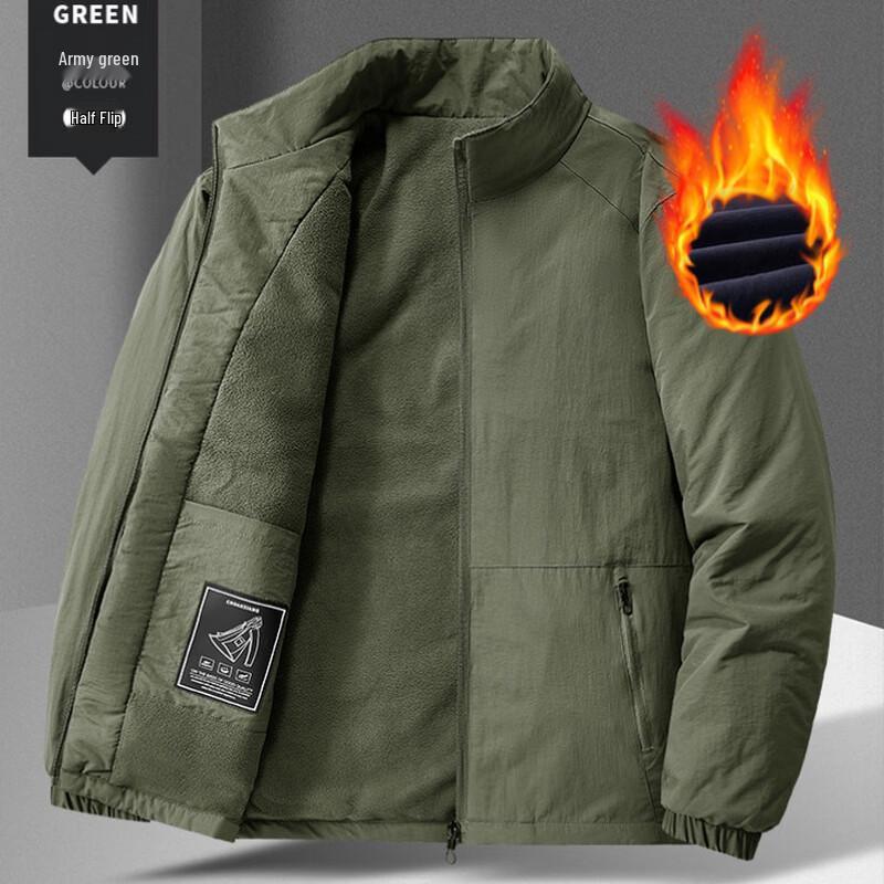 ROMON Men's Winter Fleece-Lined Padded Utility Jacket