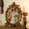 Handcrafted Oval Photo Frame Stand Lightweight Resin Photo Frame Photo Display Holder  Home