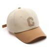 Japanese fashion retro simple letter patch splicing baseball cap outdoor travel sunscreen couple cap