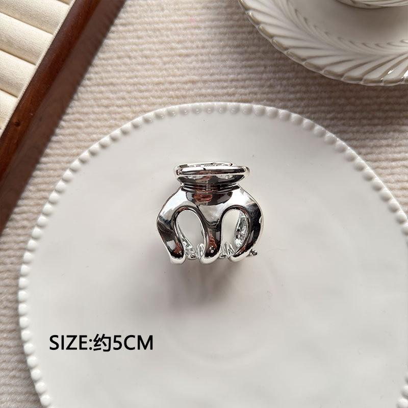 Damen Große Silberne Metall-Haarkralle 1 Stück Elegantes Punk-Stil Kein Haarschaden Haarnadel für Lockiges Glattes Haar Verwendung