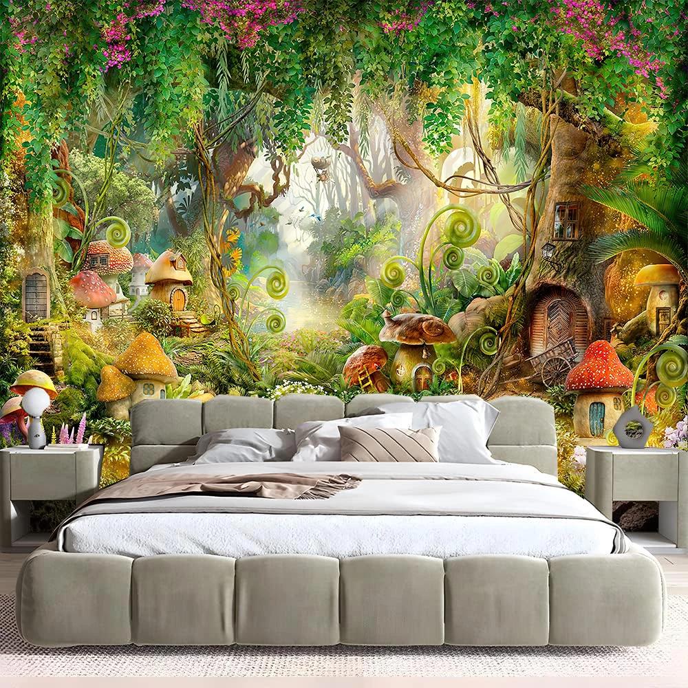 VIKAMA Indian Mandala Bohemian Tapestry Forest Tree Wall Hanging Art Backdrop Mural Living Room Bedroom Home Decor