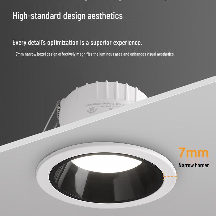 Narrow Bezel Anti-Glare Recessed Downlight for Living Room