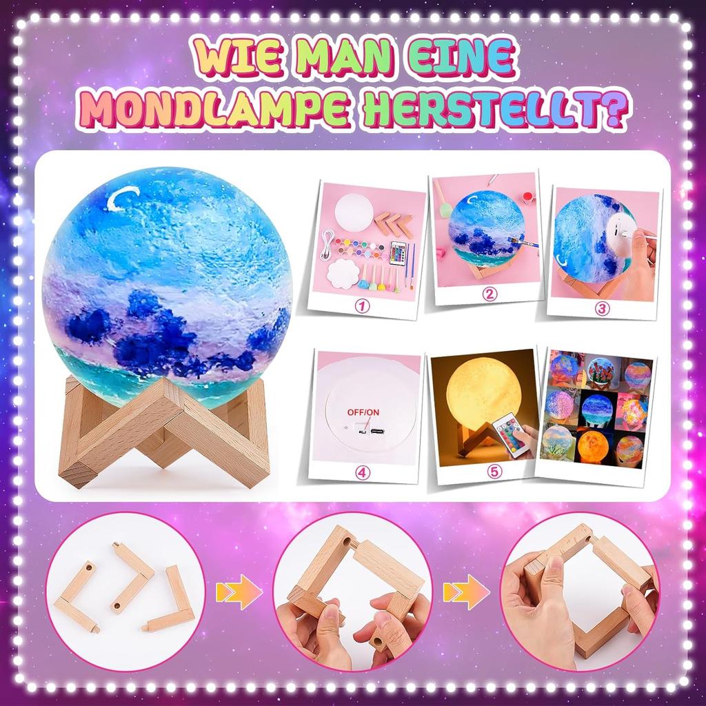 Craft Set Children from 6-10 Years:Girls Gifts 7-11 Years Crafts for Girls 8-11Years Night Light Children