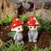 2-tlg. Leuchtende Flügel Pilz-Elfen, Garten Bonsai Pilz-Elfen-Ornament, Harz-Handwerk