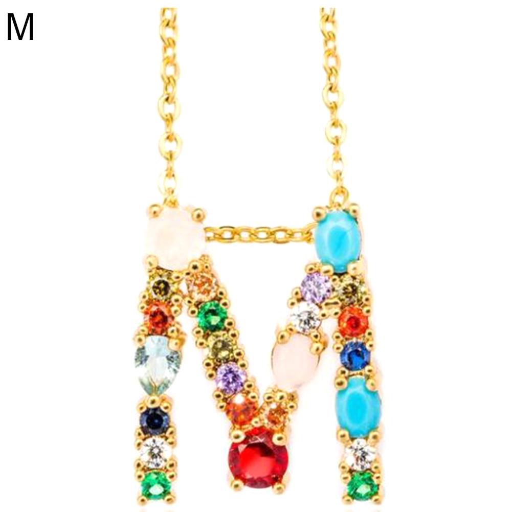 BLUELANS NECKLACE Wonderful English Letters Chain Necklace Jewelry Cubic 26 Pendant Women Present
