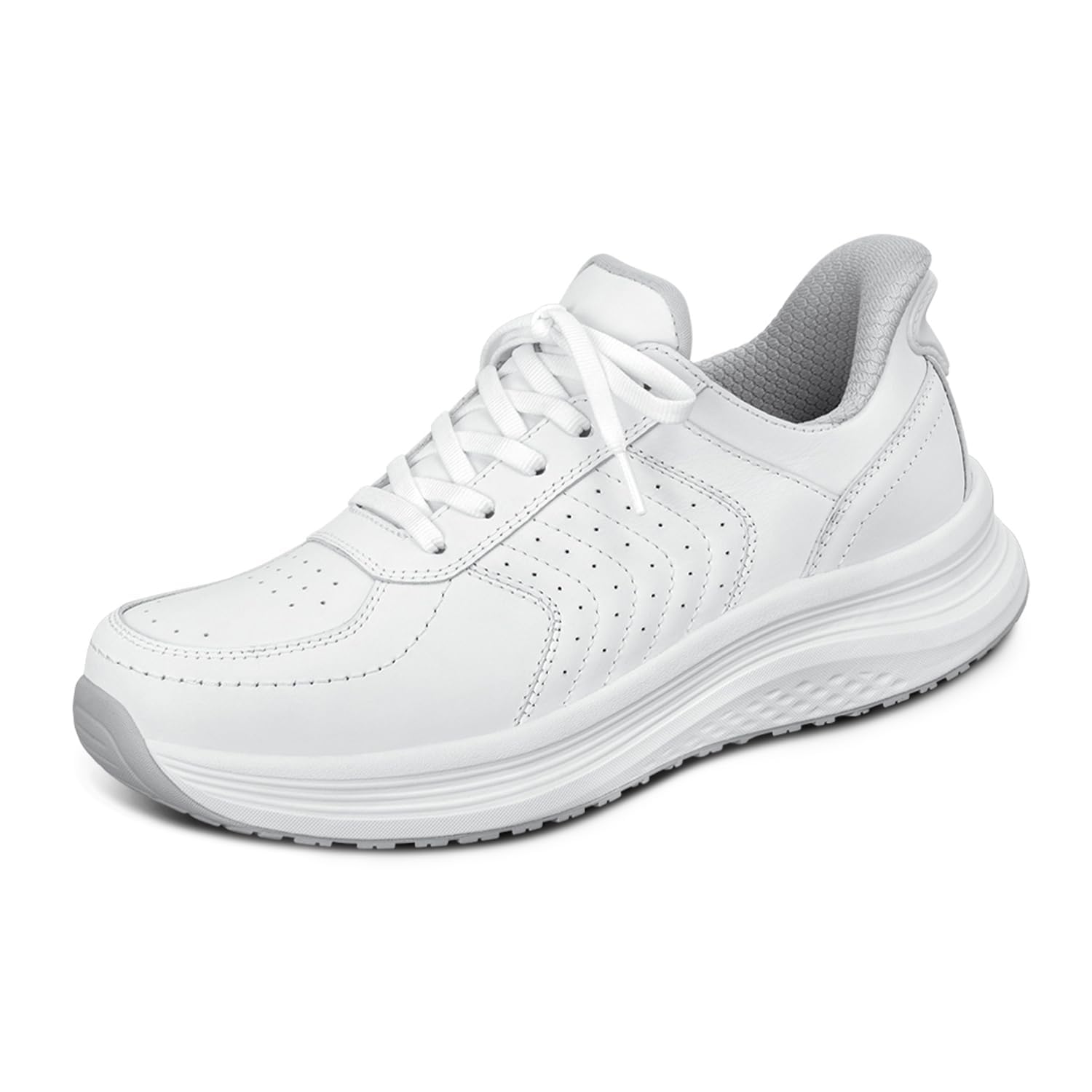 

Orthofeet ROAM Natural Leather Comfortable and Comfortable for Walking Size Wide Women s Sneakers, Around, 25.0cm, (3E Equivalent), White. белый