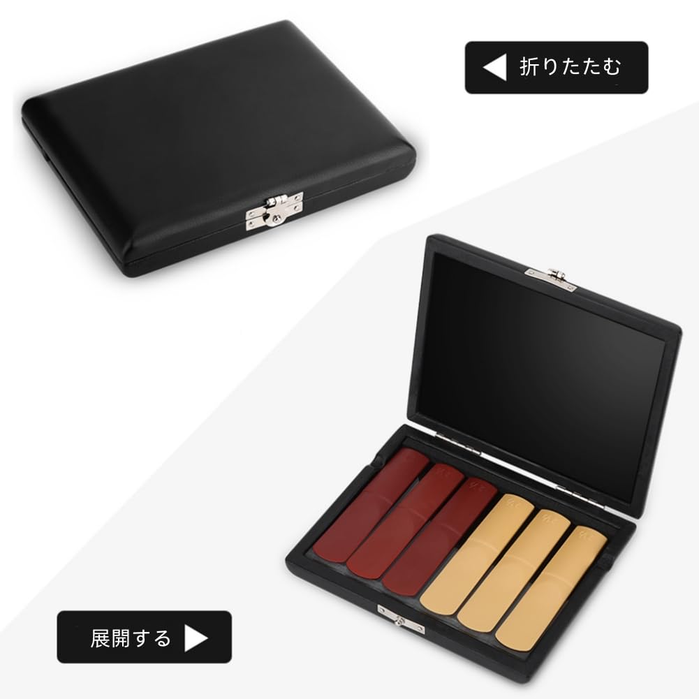Saxophone Reed Case, PU Material, Easy To Clean, Reed Storage Case, Slightly Water-Resistant, Compatible with Saxophone and Clarinet, Lightweight and