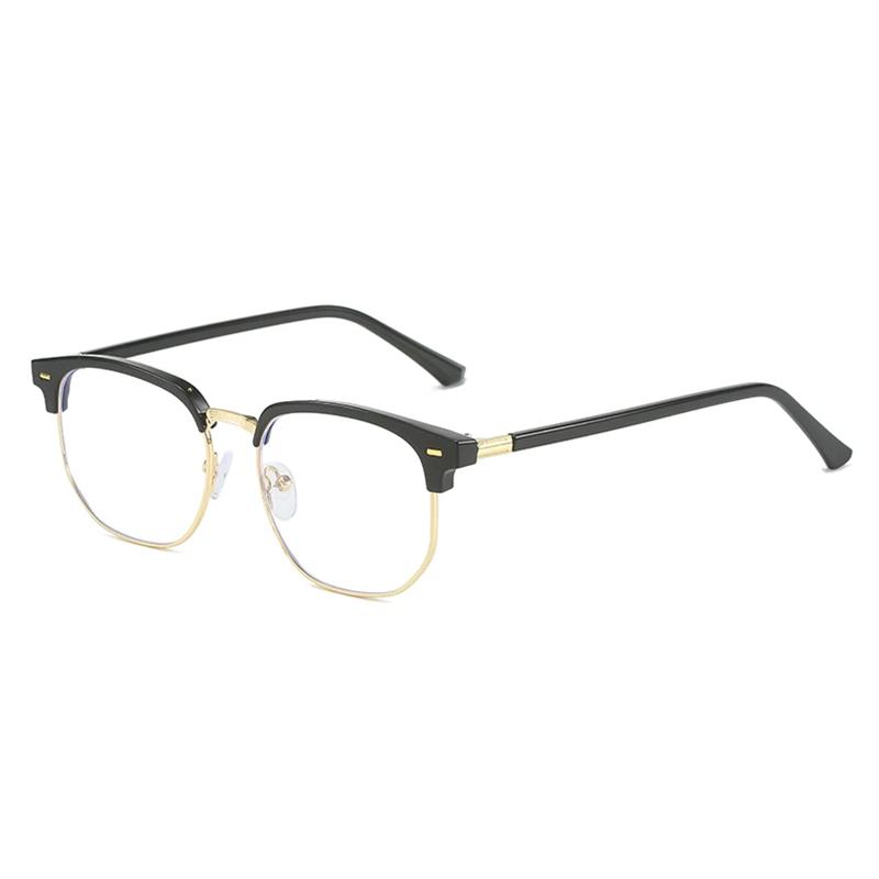 Transparent Gray Square Prescription Glasses With Anti Blue Light Photochromic Lenses For Eye Protection