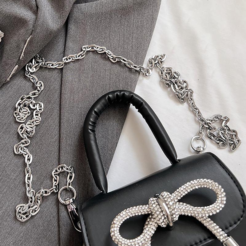 Bow Design Solid Color Mini Shoulder Bag Pu Leather Flap Crossbody Bags For Women 2024  Female Chain Purse And Handbags