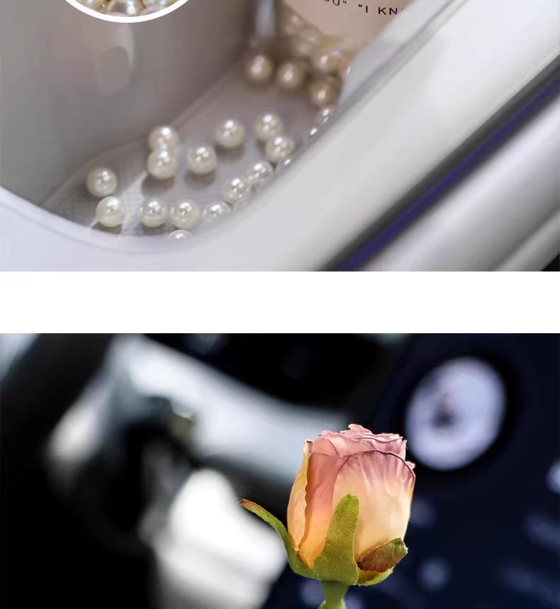 Burnt Edge Rose Imitation Oil Painting for Car Interior Decoration – Cup Holder Floral Ornament