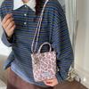 Trendy Autumn Winter Brown Leopard Print Small Buet Bag Women's New 2026 Handheld Crossbody Phone Bag Soft Canvas Daily Use