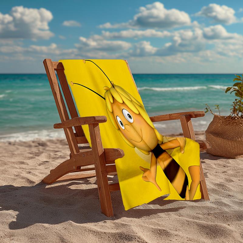 Ultra-Soft Beach Towel with Maya the Bee Theme,Ideal for Pool - Camping, Diving - Perfect Travel Essential, Vibrant Beach Towel.