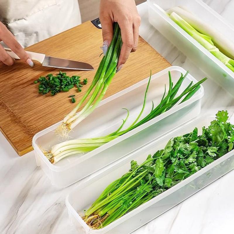 Sealed Refrigerator Storage Box Fresh Keeping Clear Food Container BPA Free for Kitchen Fridge Organization