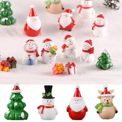 1 PC Gift Fairy Garden Deer Christmas Accessory Santa Claus Figurines Miniature Snowman Xmas Tree