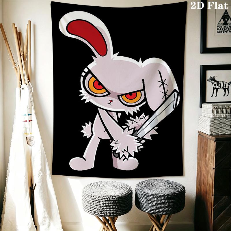 Evil rabbit Pattern Home Decor Tapestry, Wall Hanging, Decorative RV Wall Cloth.ZGT0914411