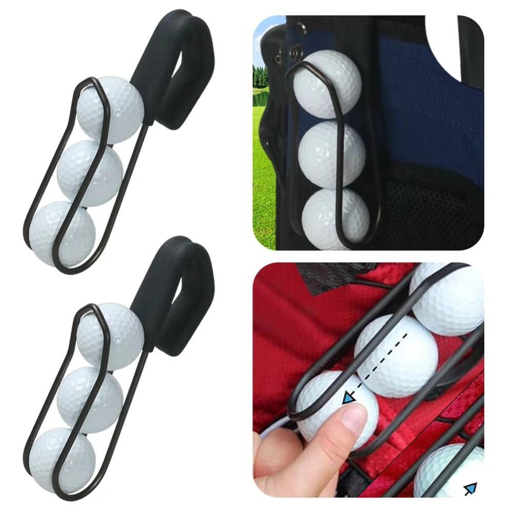 3 Balls Golf Ball Rack Aluminum Zinc Zinc Alloy Golf Ball Carrying Self Efficient Golf Ball Holder Backpack