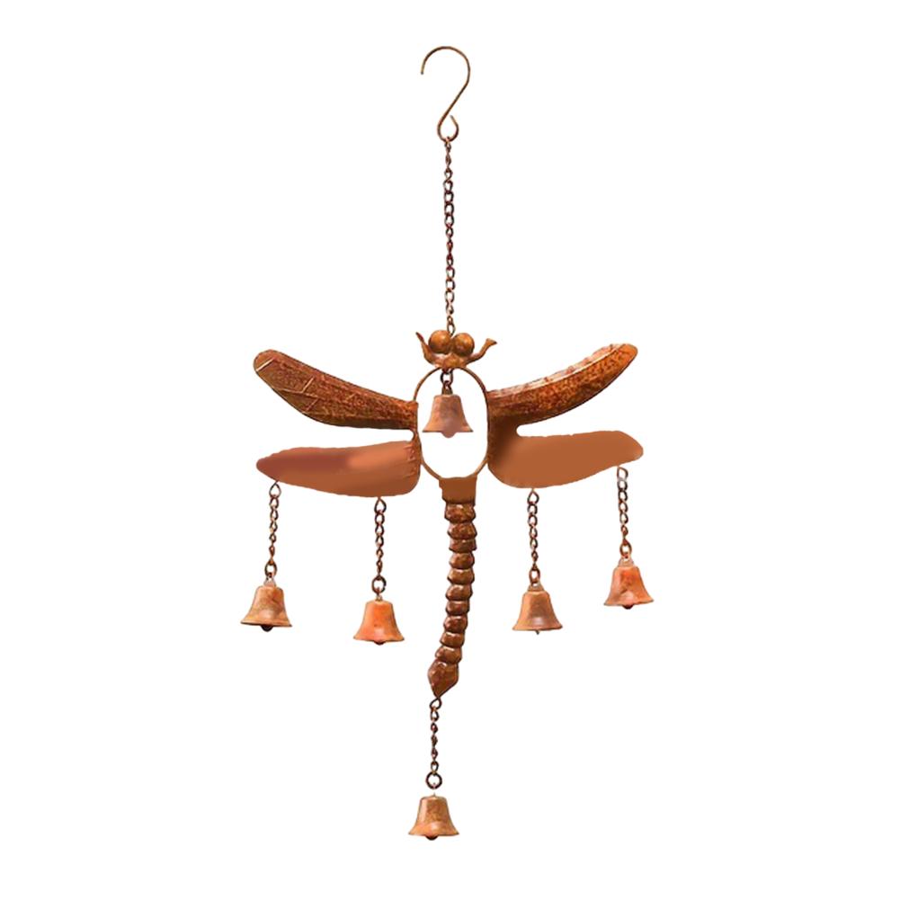 Garden Wind Chime Dragonfly Wind Chime Outdoor Relaxation Sturdy Iron Material 6 Bells Captivating Outdoor Decor