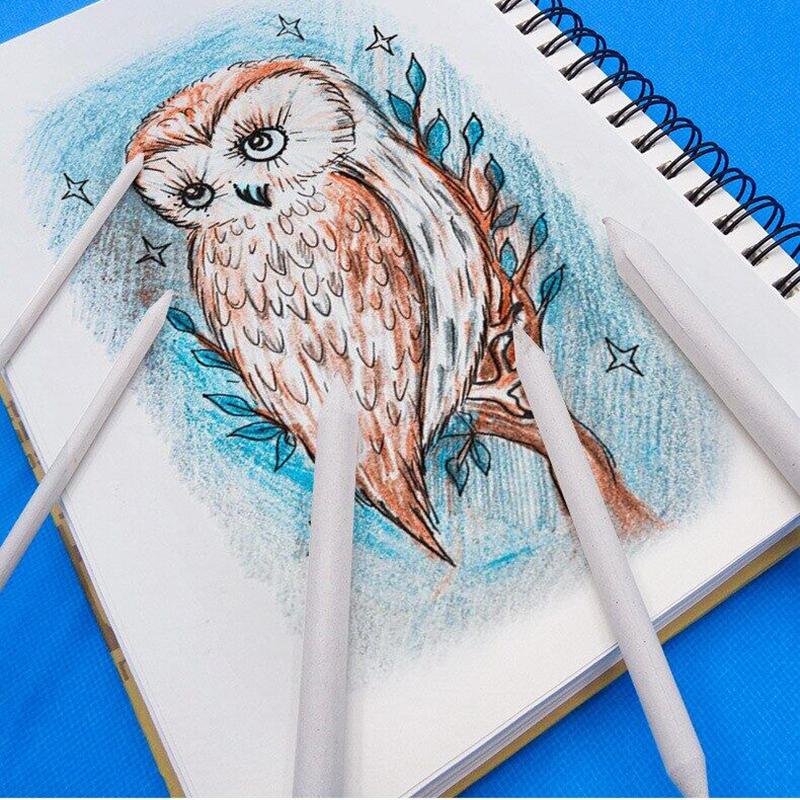 JOWOART 3/6 stk sett Blending Smudge Stump Stick Tortillon Skisse Kunst Hvit tegning Kull Sketcking Tool Rispapir Penn Kunstnerutstyr