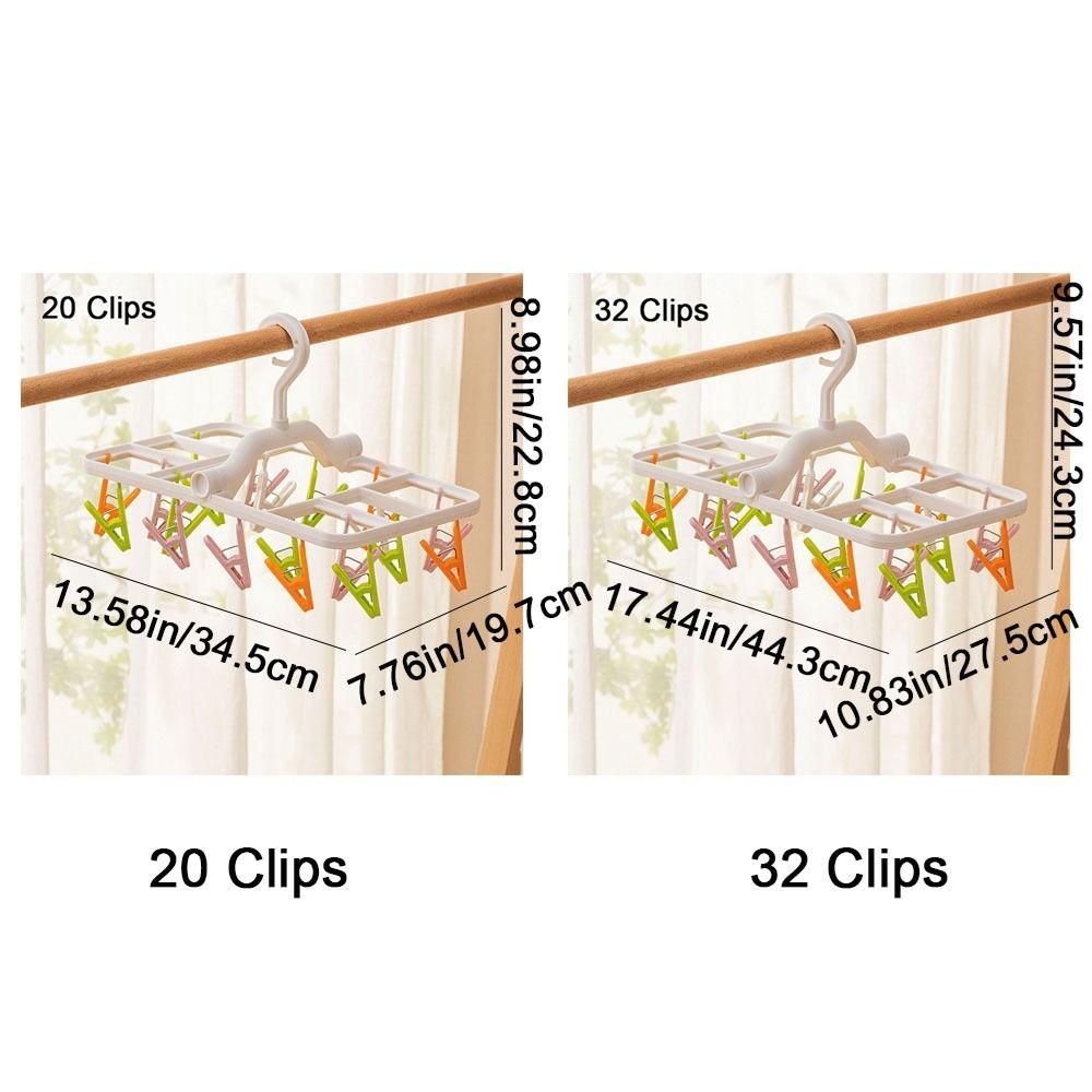 Foldable Underwear Drying Rack Plastic Laundry Clip Multifunctional Clothes Hanger  Bathroom