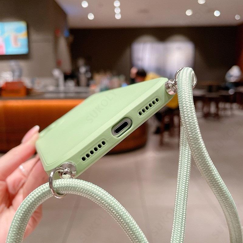 Für Samsung Galaxy S25 Edge S24 S23 S22 Ultra S21 S24 FE A56 A52 A53 A54 A55 A16 5G TPU Weiche Umhängehülle Crossbody-Gurt Abdeckung