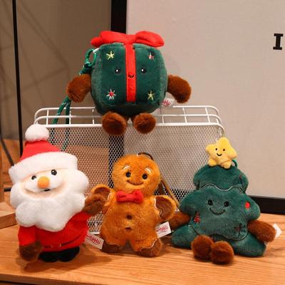 Christmas Plush Dolls: Santa Claus & Gingerbread Man Ornaments for Girls