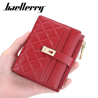 Kunstleder-Damenmode-Geldbörsen, klassisches Markendesign, Bifold-Geldbörse, dünne Geldbörse mit Reißverschluss
