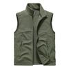 Autumn Outdoor Men's Casual Loose Large Size Vest Functional Quick-drying Stand Collar Vest Pocket Vest Jacket Thin