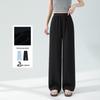 Pantalon décontracté pour femme à taille haute et jambes larges